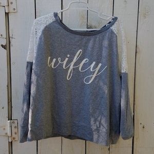 Plus GREY Crop Top For Bride with Lace Shoulders